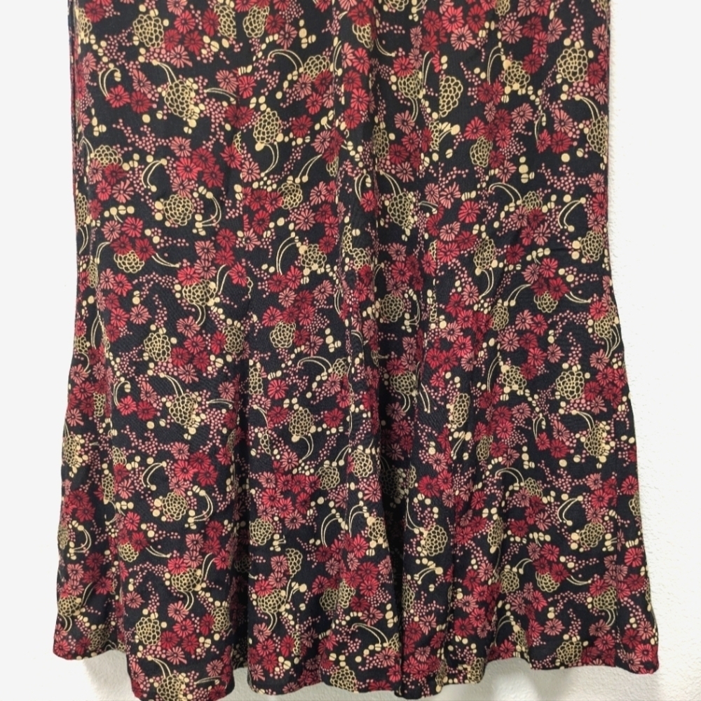 Loft Floral Starburst 90s Mom Flare Midi Dress sz 4 - Picture 2 of 10